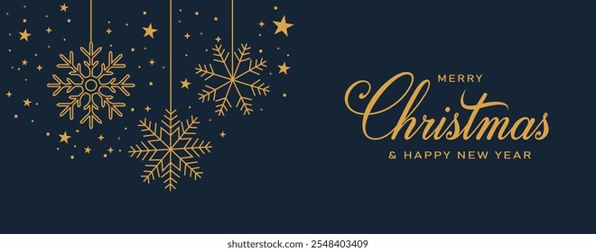 Merry Christmas vector text Calligraphic Lettering Merry Christmas and Happy New Year Background Christmas Tree Branches Vector illustration