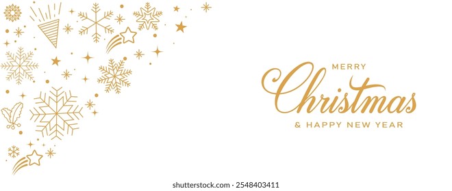 Merry Christmas vector text Calligraphic Lettering Merry Christmas and Happy New Year Background Christmas Tree Branches Vector illustration