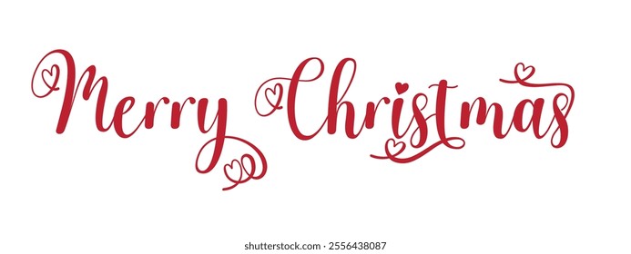 merry christmas vector text calligraphic, creative typography for holiday greeting