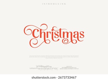 Merry Christmas vector text Calligraphic Lettering Vector illustration Merry Christmas and Happy New Year and Christmas lettering font