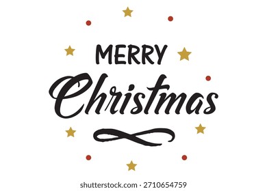 Merry Christmas vector text Calligraphic Lettering design card template. Calligraphic handmade lettering. Merry Christmas text typography for Holiday Greeting Gift Poster. 
