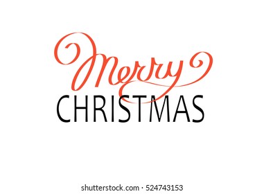 Merry Christmas vector text Calligraphic Lettering design card template. Typography for Holiday Greeting Gift Poster. Calligraphy Font style Banner