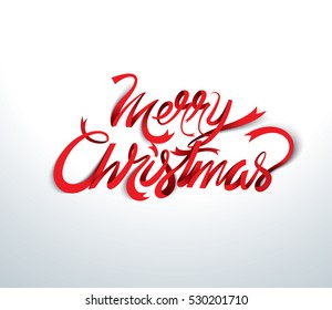 Merry Christmas vector text Calligraphic Lettering design card template.