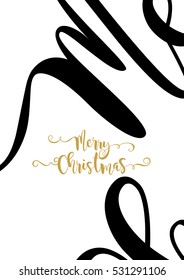 merry christmas vector text calligraphic, creative typography for holiday greeting card