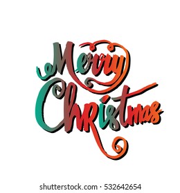 Merry Christmas vector text Calligraphic Lettering design card template. Creative typography for Holiday Greeting Gift Poster. 