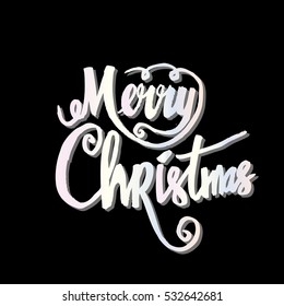 Merry Christmas vector text Calligraphic Lettering design card template. Creative typography for Holiday Greeting Gift Poster. 