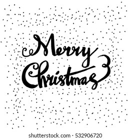 Merry Christmas vector text Calligraphic Lettering design card template.
