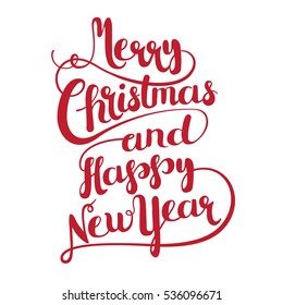 Merry Christmas vector text Calligraphic Lettering design card template. Creative typography for Holiday Greeting Gift Poster. Calligraphy Font style Banner