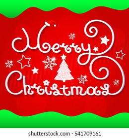 Merry Christmas vector text Calligraphic 