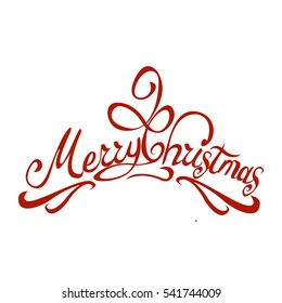 Merry Christmas vector text Calligraphic Lettering design card template.Creative typography for Holiday Greeting Gift Poster. Calligraphy Font style Banner