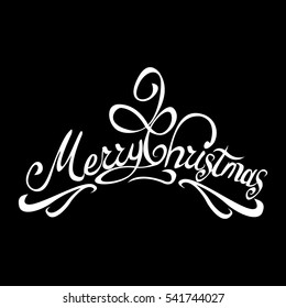 Merry Christmas vector text Calligraphic Lettering design card template.Creative typography for Holiday Greeting Gift Poster. Calligraphy Font style Banner