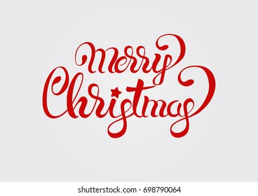 Merry Christmas , Vector Text Calligraphic Lettering Design and Creative Typography