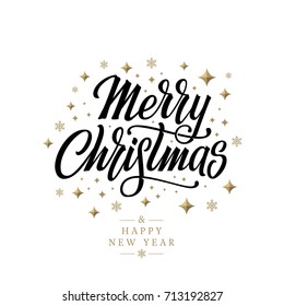 Merry Christmas vector text Calligraphic Lettering design card template. Calligraphy Font style Banner.