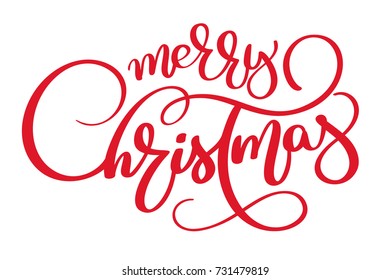 Merry Christmas vector text Calligraphic Lettering design card template. Creative typography for xmas Holiday Greeting Gift Poster