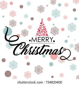Merry Christmas vector text Calligraphic Lettering design card template.Vector illustration EPS 10