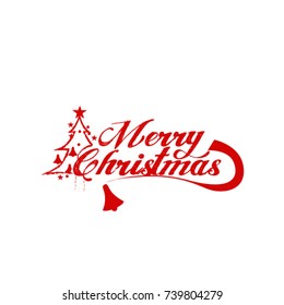 Merry Christmas vector text Calligraphic Lettering design card template. Creative typography for Holiday Greeting Gift Poster.