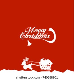 Merry Christmas vector text Calligraphic Lettering design card template. Creative typography for Holiday Greeting Gift Poster.