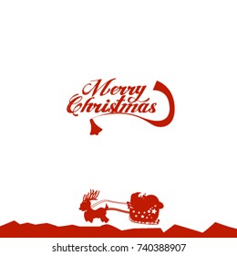 Merry Christmas vector text Calligraphic Lettering design card template. Creative typography for Holiday Greeting Gift Poster.