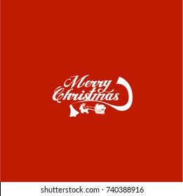 Merry Christmas vector text Calligraphic Lettering design card template. Creative typography for Holiday Greeting Gift Poster.