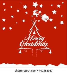 Merry Christmas vector text Calligraphic Lettering design card template. Creative typography for Holiday Greeting Gift Poster.