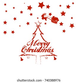 Merry Christmas vector text Calligraphic Lettering design card template. Creative typography for Holiday Greeting Gift Poster.
