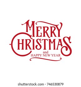 Merry Christmas vector text Calligraphic Lettering design card template.Christmas card