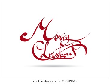 Merry Christmas vector text Calligraphic Lettering design card template.Creative typography for Holiday Greeting Gift Poster.Calligraphy Font style Banner,EPS10