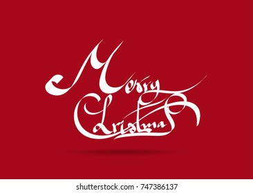 Merry Christmas vector text Calligraphic Lettering design card template.Creative typography for Holiday Greeting Gift Poster.Calligraphy Font style Banner,EPS10