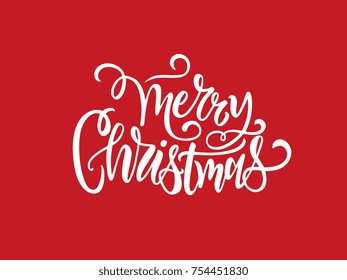 Merry Christmas vector text Calligraphic Lettering design card template. Calligraphic handmade lettering. Merry Christmas vector design for greeting cards and poster.
 Vector illustration.