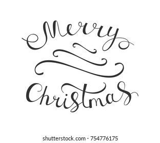 Merry Christmas Vector Text Calligraphic Lettering Stock Vector ...