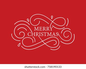 Merry Christmas  vector text Calligraphic Lettering design card template. Merry Christmas vector design for greeting cards and poster. Vector illustration.