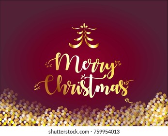 Merry Christmas vector text Calligraphic Lettering design card template. Creative typography for Holiday Greeting Gift Poster. Calligraphy Font style Banner