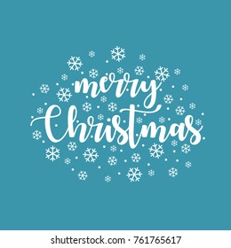 Merry Christmas vector text calligraphic lettering design card template. Creative typography for holiday greeting gift poster. Calligraphy font style banner.