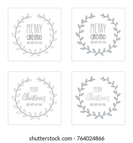 Merry Christmas vector text Calligraphic Lettering design card template set. Creative typography for Holiday Greeting Gift Poster. 