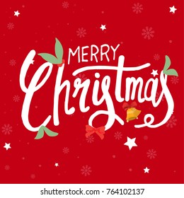 Merry Christmas vector text Calligraphic Lettering design card template Creative typography for Holiday Greeting Gift Poster. Calligraphy Font style Banner