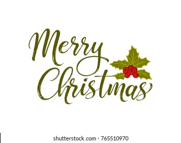 Merry Christmas vector text Calligraphic Lettering design. Creative typography Holiday Greeting Gift