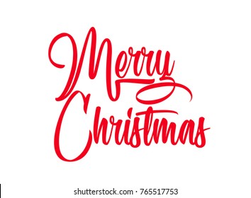 Merry Christmas vector text Calligraphic Lettering design card template. Creative typography for Holiday Greeting Gift Poster.