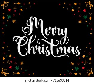 Merry Christmas vector text Calligraphic Lettering design card template. Creative typography for Holiday Greeting Gift Poster. Calligraphy Font style Banner