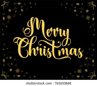 Merry Christmas vector text Calligraphic Lettering design card template. Creative typography for Holiday Greeting Gift Poster. Calligraphy Font style Banner