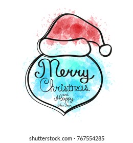 Merry Christmas vector text Calligraphic Lettering design card template.Creative typography for Holiday Greeting Gift Poster.