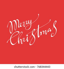 Merry Christmas vector text Calligraphic Lettering design card template. Creative typography for Holiday Greeting Gift Poster. Calligraphy Font style Banner