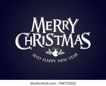 Merry Christmas vector text Calligraphic Lettering design card template. Calligraphic handmade lettering.