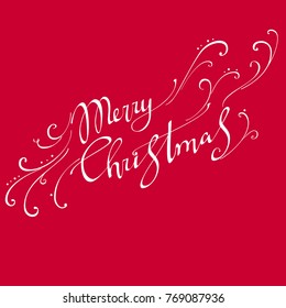 Merry Christmas vector text Calligraphic Lettering design card template. Creative typography for Holiday Greeting Gift Poster. Calligraphy Font style Banner