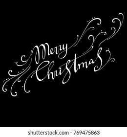 Merry Christmas vector text Calligraphic Lettering design card template. Creative typography for Holiday Greeting Gift Poster. Calligraphy Font style Banner
