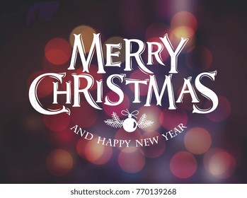 Merry Christmas vector text Calligraphic Lettering design card template. Calligraphic handmade lettering.