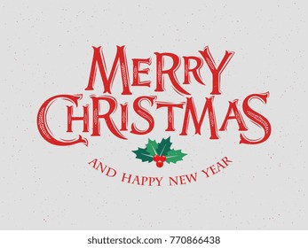 Merry Christmas vector text Calligraphic Lettering design card template. Calligraphic handmade lettering.