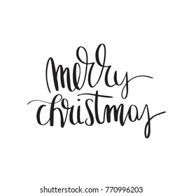 Merry Christmas vector text Calligraphic Lettering design card template. Vector illustration EPS 10