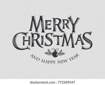 Merry Christmas vector text Calligraphic Lettering design card template. Calligraphic handmade lettering.