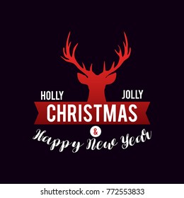 Merry Christmas vector text Calligraphic Lettering design card t