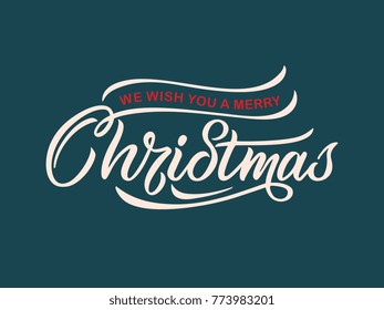 Merry Christmas vector text Calligraphic Lettering design card template. Calligraphic handmade lettering.